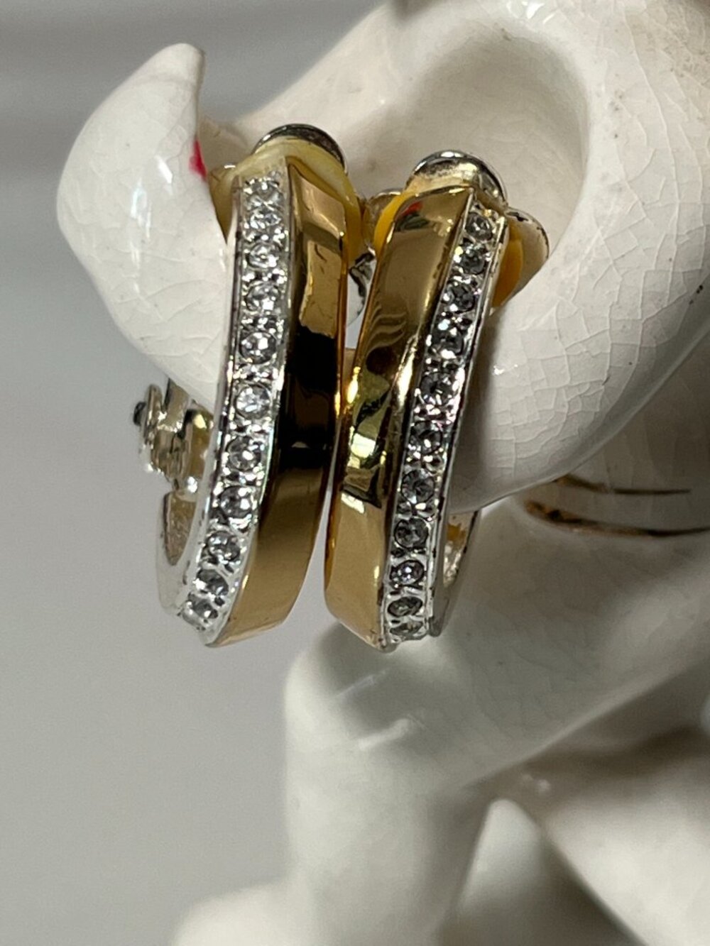 Givenchy Vintage Crystal Hoop Earrings + COA